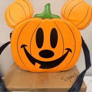 Pumpkin Mickey Crossbody Bag - Halloween Cute Orange Tote